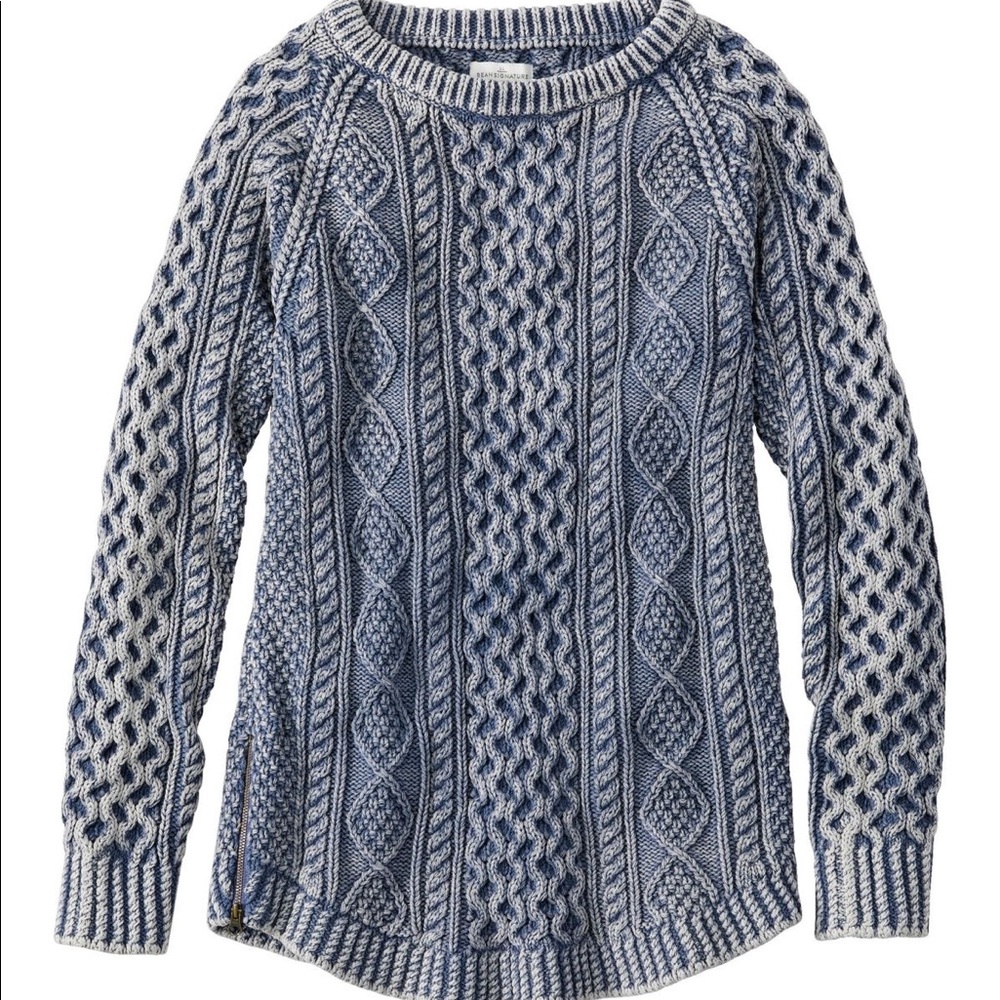 L.L. Bean women signature cotton fisherman tunic sweater